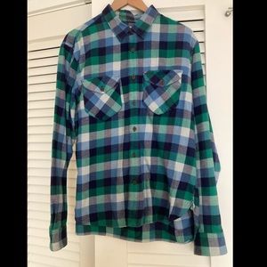 Lands End Men’s Flannel Button Down Large